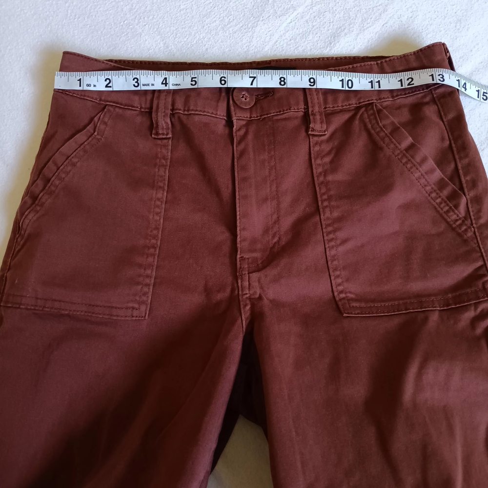 Kut from the Kloth Sz2 Chris High Rise Jogger Brown/Orange W/Cropped Zipper Legs - Picture 10 of 16
